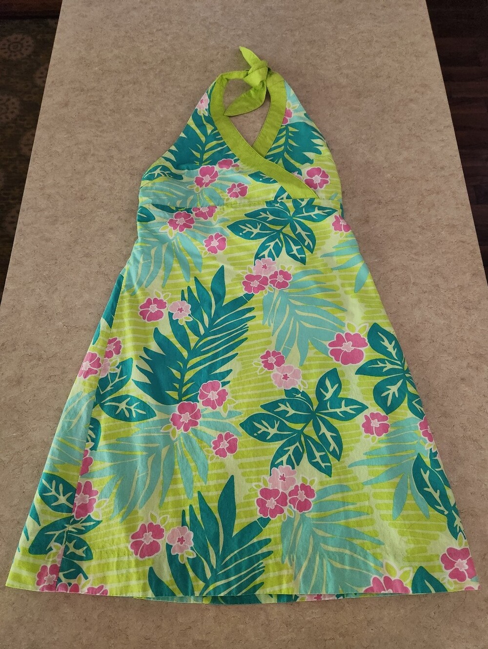 Lilly Pulitzer Tropical Halter Dress in Lime, Teal & Pink